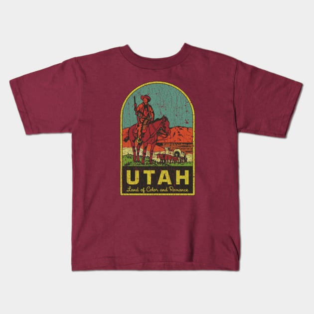 Utah Land of Color and Romance 1896 Kids T-Shirt by JCD666